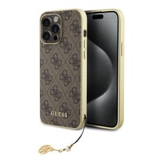 Guess  4G Charms Zadní Kryt pro iPhone 15 Pro Max Brown