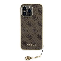 Guess  4G Charms Zadní Kryt pro iPhone 15 Pro Max Brown