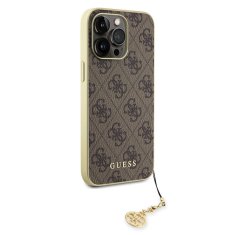 Guess  4G Charms Zadní Kryt pro iPhone 15 Pro Max Brown