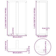 Vidaxl Nohy barového stolku ve tvaru T 2 ks 60x35x(110-111) cm ocel