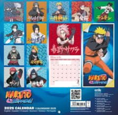 CurePink Oficiální nástěnný kalendář 2025 s plakátem Naruto (30 x 30|60 cm)