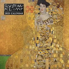 CurePink Oficiální nástěnný kalendář 2025 Gustav Klimt 16 měsíců (SQ 30 x 30|60 cm)