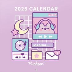 CurePink Oficiální nástěnný kalendář 2025: Pusheen 16 měsíců (30 x 30|60 cm)