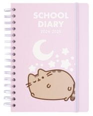 CurePink Plánovací týdenní diář A5 2024/2025 Pusheen (14,8 x 21 cm)