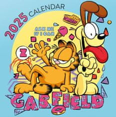 CurePink Oficiální nástěnný kalendář 2025 s plakátem: Garfield (30 x 30|60 cm)