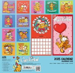 CurePink Oficiální nástěnný kalendář 2025 s plakátem: Garfield (30 x 30|60 cm)