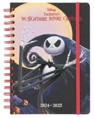 CurePink Plánovací týdenní diář A5 2024/2025 Nightmare Before Christmas|Ukradené Vánoce (14,8 x 21 cm)