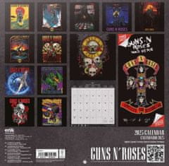 CurePink Oficiální nástěnný kalendář 2025 s plakátem: Guns'n'Roses (SQ 30 x 30|60 cm)