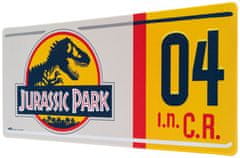 CurePink Herní podložka na stůl Jurassic Park|Jurský park: Logo (80 x 35 cm)