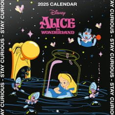 CurePink Oficiální nástěnný kalendář 2025 s plakátem Disney: Alice In Wonderland|Alenka v říši divů (30 x 30|60 cm)