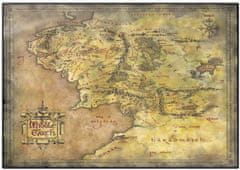 CurePink Podložka na psací stůl The Lord of the rings|Pán prstenů: Mapa Středozemě (49,5 cm x 34,5 cm)