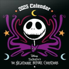 CurePink Oficiální nástěnný kalendář 2025: The Nightmare Before Christmas|Ukradené Vánoce s plakátem (30 x 30|60 cm)