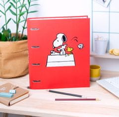 CurePink Kroužkový pořadač se spojovací svorkou Snoopy: (28 x 32 x 4 cm)