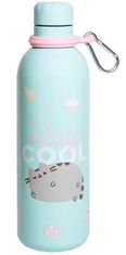 CurePink Nerezová termo outdoor láhev na pití Pusheen: Foodie (objem 500 ml)