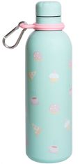 CurePink Nerezová termo outdoor láhev na pití Pusheen: Foodie (objem 500 ml)