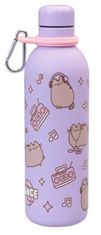 CurePink Nerezová termo outdoor láhev na pití Pusheen: Momenty a Ikony (objem 500 ml)