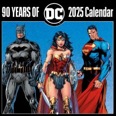 CurePink Oficiální nástěnný kalendář s plakátem DC Comics: 90th Anniversary (SQ 30 x 30|60 cm)