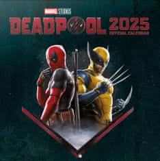 CurePink Oficiální nástěnný kalendář Marvel Comics: Deadpool 2025 - s plakátem (SQ 30 x 30|60 cm)