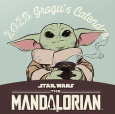 CurePink Oficiální nástěnný kalendář 2025 s plakátem: The Mandalorian - Yoda (SQ 30 x 30|60 cm)