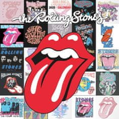 CurePink Oficiální nástěnný kalendář 2025 s plakátem: The Rolling Stones (SQ 30 x 30|60 cm)