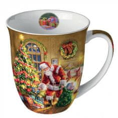 Dům Vánoc Porcelánový vánoční hrnek Santa u stromku 400 ml