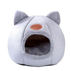 LIVEFY Plush pelíšek pro kočky 36x36 cm, šedý