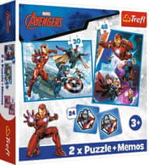 Trefl Sada 3v1 Avengers: Hrdinové v akci (2x puzzle + pexeso)