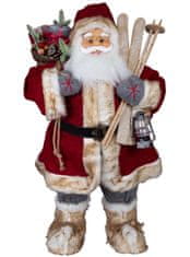 Dům Vánoc Vánoční dekorace Santa v červeném kabátku s lyžemi 80 cm