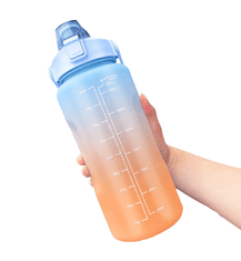 Camerazar Sportovní lahev 2000 ml s víkem, BPA FREE, odolná na nápoje