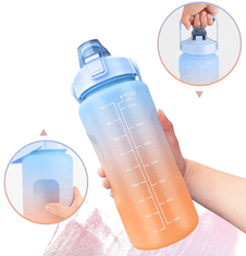 Camerazar Sportovní lahev 2000 ml s víkem, BPA FREE, odolná na nápoje