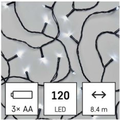 Emos LED vánoční řetěz Copy s časovačem 8,4 m studená bílá