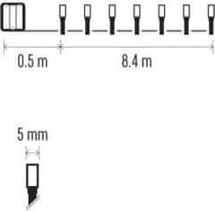 Emos LED vánoční řetěz Copy s časovačem 8,4 m studená bílá