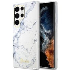 Guess GUHCS23LPCUMAH hard silikonové pouzdro Samsung Galaxy S23 ULTRA 5G white Marble