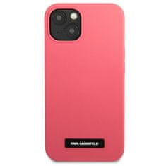 Karl Lagerfeld KLHCP13MSLMP1PI hard silikonové pouzdro iPhone 13 6.1" fuchsia Silicone Plaque