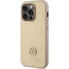 Guess hard silikonový kryt iPhone 15 PRO 6.1" gold Strass Metal Logo