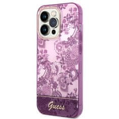 Guess GUHCP14LHGPLHF hard silikonové pouzdro iPhone 14 PRO 6.1" fuschia Porcelain Collection