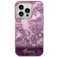 Guess GUHCP14LHGPLHF hard silikonové pouzdro iPhone 14 PRO 6.1" fuschia Porcelain Collection