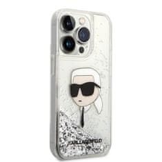 Karl Lagerfeld KLHCP14LLNKHCH hard silikonové pouzdro iPhone 14 PRO 6.1" silver Glitter Karl Head