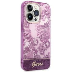 Guess GUHCP14LHGPLHF hard silikonové pouzdro iPhone 14 PRO 6.1" fuschia Porcelain Collection