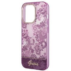 Guess GUHCP14LHGPLHF hard silikonové pouzdro iPhone 14 PRO 6.1" fuschia Porcelain Collection