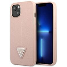 Guess GUHCP14SPSATLP hard silikonové pouzdro iPhone 14 6.1" pink Saffiano Triangle Logo