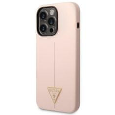 Guess GUHCP14LSLTGP hard silikonové pouzdro iPhone 14 PRO 6.1" pink Silicone Triangle