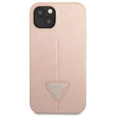 Guess GUHCP14SPSATLP hard silikonové pouzdro iPhone 14 6.1" pink Saffiano Triangle Logo