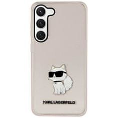 Karl Lagerfeld KLHCS23SHNCHTCP hard silikonové pouzdro Samsung Galaxy S23 5G pink Ikonik Choupette