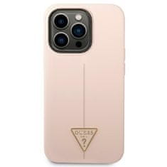 Guess GUHCP14LSLTGP hard silikonové pouzdro iPhone 14 PRO 6.1" pink Silicone Triangle