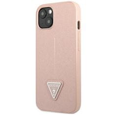 Guess GUHCP14SPSATLP hard silikonové pouzdro iPhone 14 6.1" pink Saffiano Triangle Logo