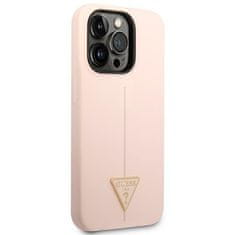 Guess GUHCP14LSLTGP hard silikonové pouzdro iPhone 14 PRO 6.1" pink Silicone Triangle