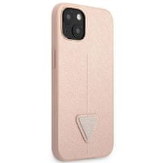 Guess GUHCP14SPSATLP hard silikonové pouzdro iPhone 14 6.1" pink Saffiano Triangle Logo