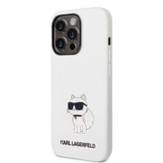 Karl Lagerfeld KLHCP14LSNCHBCH hard silikonové pouzdro iPhone 14 PRO 6.1" white Silicone Choupette