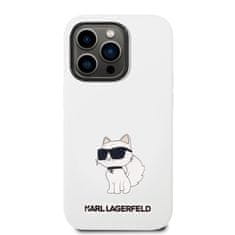 Karl Lagerfeld KLHCP14LSNCHBCH hard silikonové pouzdro iPhone 14 PRO 6.1" white Silicone Choupette